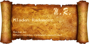 Mladen Radamesz névjegykártya